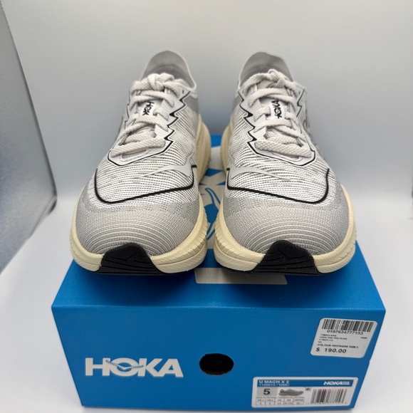NWT Hoka Mach X 2 U Unisex in White / Cosmic Grey Sneakers Running Shoes NEW - Picture 11 of 16